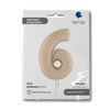 Foil Balloon Number 6, Cream Satin 102cm Grabo