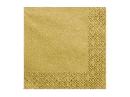 Dreischichtige Servietten, metallisiertes Gold, 33x33cm (1 Pk. / 20 Stk.)