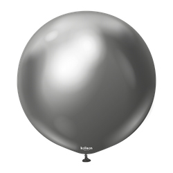 Latex Balloons Mirror Space Grey, 60cm, 2 pcs.