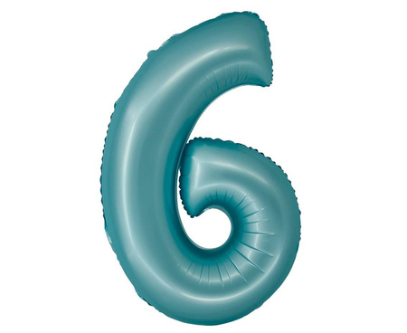 Folienballon Nummer 6 j.blau matt Smart, 76cm