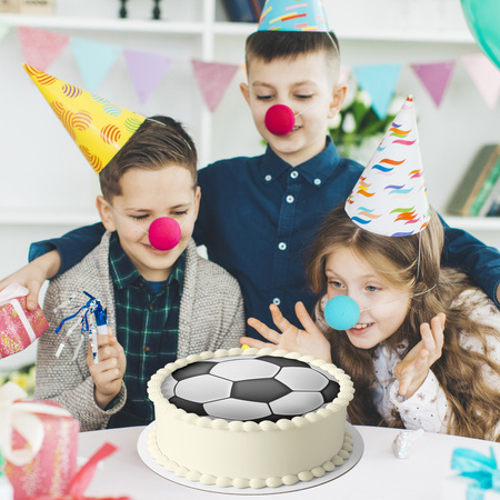 Football cake topper edible wafer round 20 cm premium, vegan, gluten-free, cut