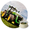 Tractor cake topper edible wafer round 20 cm premium, vegan, gluten-free, cut