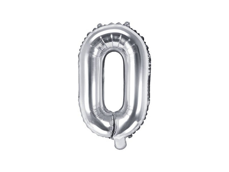 Foil balloon letter o, 35cm, silver