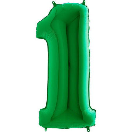 Foil balloon Digit 1 green - 102 cm Grabo Green / Mint