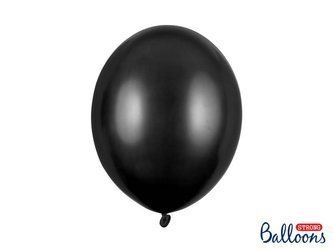 Strong balloons, metallic black, 30cm, 100 pcs.
