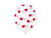 Transparent balloons in red hearts 30cm, 50 pcs.