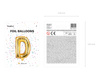 Foil balloon letter D, 35cm, gold