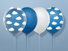 Balloons 30cm, clouds, Crystal Clear (1 op. / 6 pcs.)