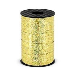 Plastic ribbon, Gold Holographic, 5mm / 225m