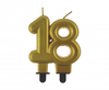 Kerze auf einem Kuchen 18, für achtzehne Nummer "18"