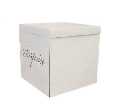 Surprise gift box, white, 50x50x50 cm