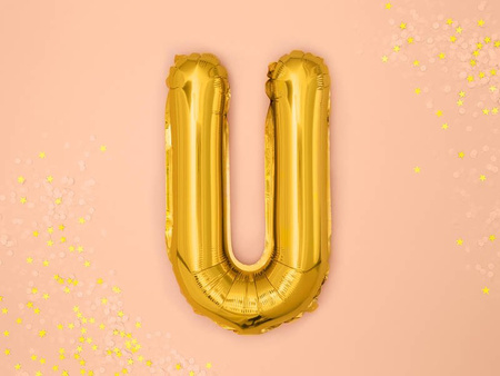 Foil balloon letter u 35cm, gold