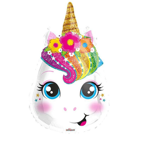 Unicorn foil balloon, unicorn head, 46 cm