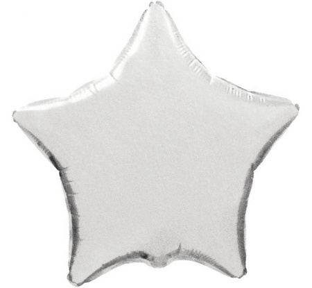 Folienballon Stern, Silber, 46 cm, Flexmetal