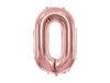 Foil balloon digit '0', 86cm, pink gold