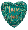 Eco Balloon Foil Heart Boho, I Love You, 46cm