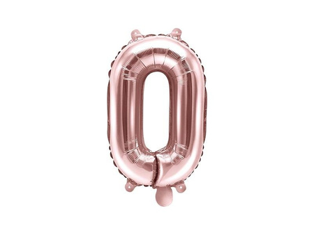 Foil balloon digit '0', 35cm, pink gold