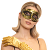 Carnival mask gold with aging effect 17x8cm