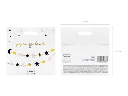 Garland Stars and moons, mix, 1,9m