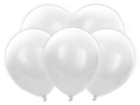 LED Glowing Balloons 30 cm, white, Pack of 5