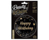 Foil balloon Happy Birthday black, golden print, 18 '