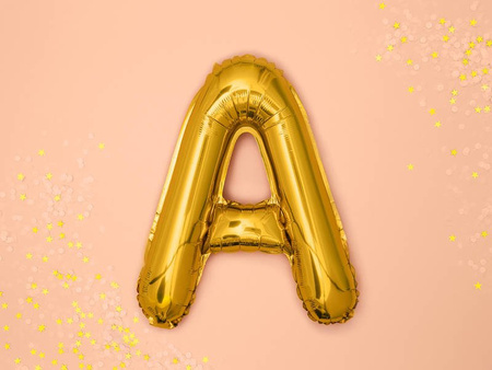 Foil balloon letter A, 35cm, gold