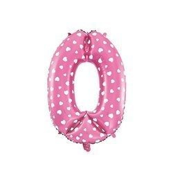 The foil balloon digit 0 - 80 cm Pink