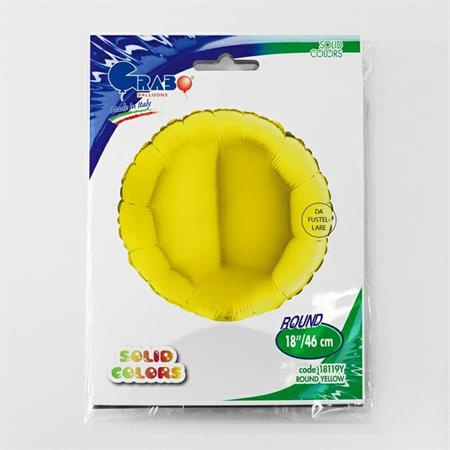Foil balloon - round yellow 46 cm, grabo