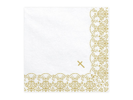 Napkins with ornament, 33x33cm, zloty (1 op. / 20 pcs)