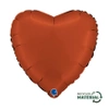 Foil Balloon - Satin Red Brick, heart 46 cm, Grabo