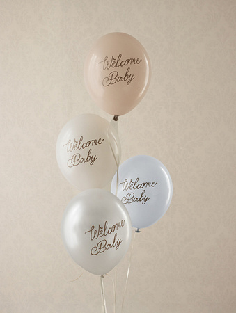 Latexballons, Welcome Baby, Pastellfarben, 30 cm, 6 Stk.
