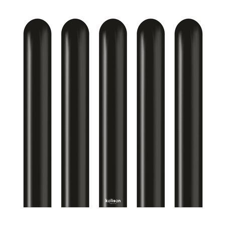 Latex Balloons Modelling 260M Standard Black Nozzle Up 115 cm, 50 pcs.