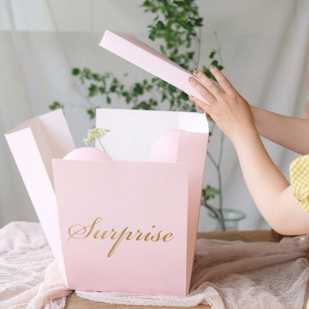 Surprise gift box, pink, 50x50x50 cm