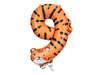 Foil balloon Number 9 - Tiger, 87 cm