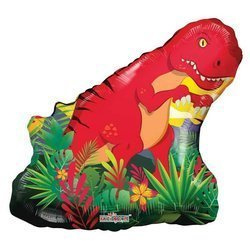 Folienballon Roter Dinosaurier, 72 cm