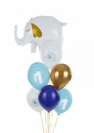 Balloons latex year elephant, pastel blue 30cm, 50 pieces