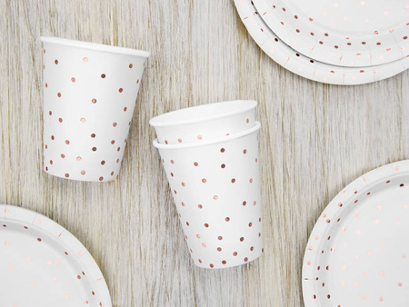 Cups Dots, White, Rose Gold 260ml