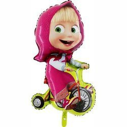Foil balloon Masha on a bike - 91 cm Grabo