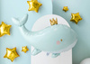 Foil balloon Whale, 93x60 cm, blue