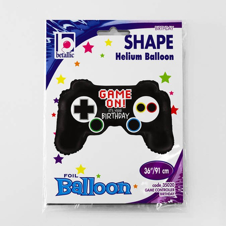 Folienballon Happy Birthday Spiel auf Pad Controller 91 cm