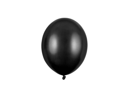 Latex Balloons Strong Metallic Black 12cm, 100 pcs.