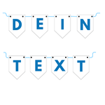 Personalisiertes Banner mit Flaggen, dein Schriftzug, Blau