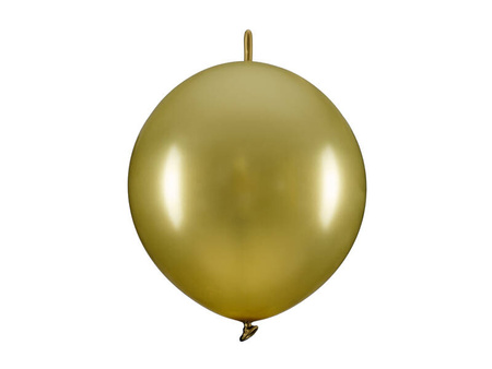 E-Link Latex Balloons Gold with connector, 33cm, 20 pcs