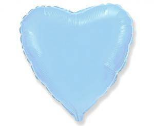 Folienballon Blau Herz, 45cm, Flexmetal