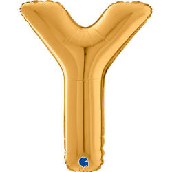 Folie Ballon Buchstabe Y, 66 cm, Gold