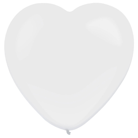 Balloons latex Decorator Standard Heart Frosty White 30cm, 50 pcs.