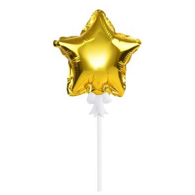 Foil balloon, a star on a stick, gold, 12.5 cm