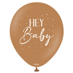 Latex Balloons Kalisan Hey Baby Caramel Brown, 45cm, 2 pcs.
