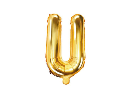 Foil balloon letter u 35cm, gold