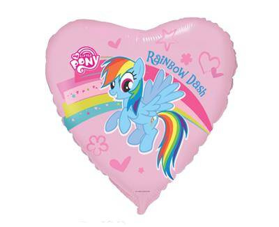 Folienballon - mein kleines Pony-Pony, Regenbogen-Dash-Herz, 46 cm